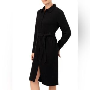 Kersh Textured Jacquard Long Sleeve Shirt Dress – NWT (Size M) 👗✨